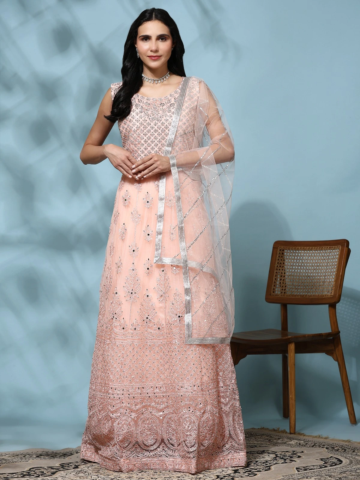 Amoha G639 Pure Net Wholesale Fancy Readymade Gown Catalog — Wholesale Kurtis, AMOHA wholesale from Surat - Gallery Image 5